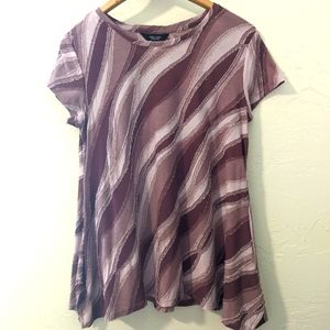 Simply Vera women's small s flowy distressed top purple Vera Wang